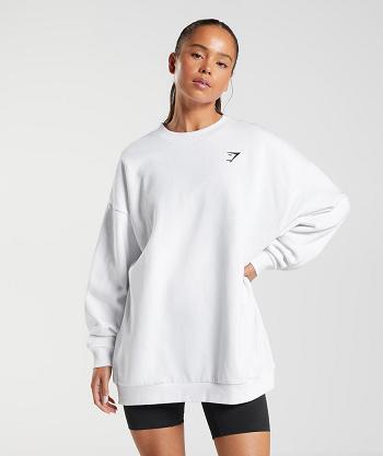 Dámské Accessories Gymshark Tréninková Oversized Sweatshirt Bílé | CZ 3771FDN
